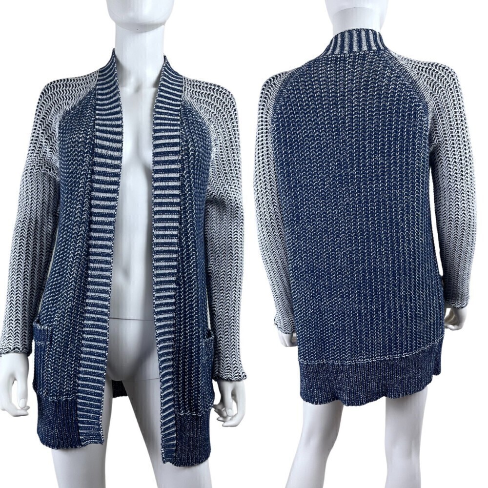 Athleta Derek Lam IOC Women Size XS Blue Crosswalk Cardesta Cardigan Sweater
